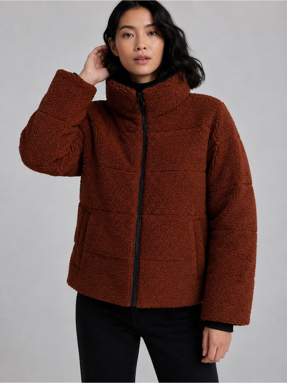 NVLT Vegan Down Berber Teddy Jacket